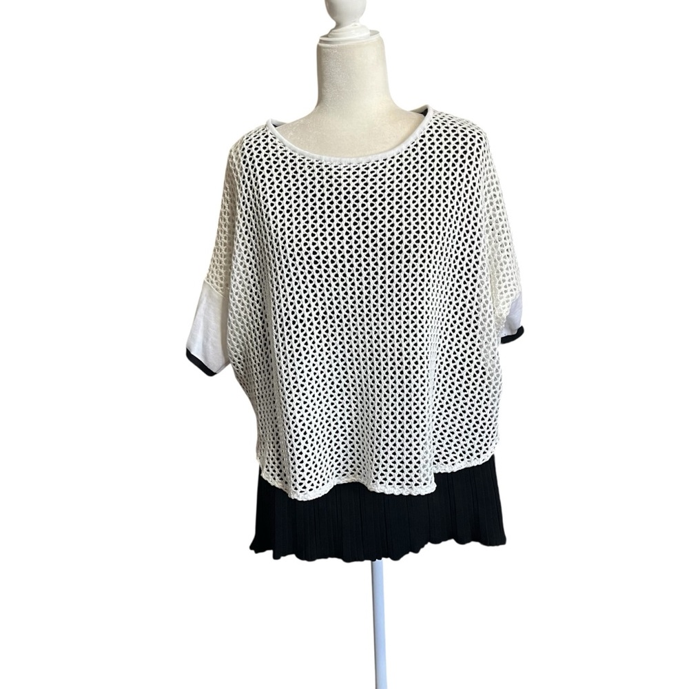 MING Corp core crochet Mesh Knit layered shirt